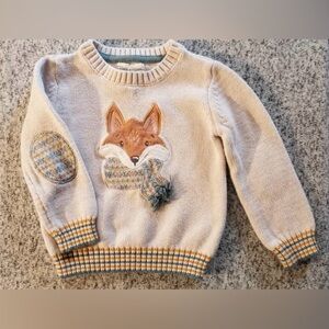EUC Rorie Whelan Knit Fox Sweater (Size 18 Months) Patch Elbow